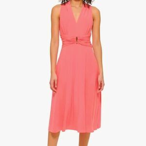 Jessica Howard Dress Womens Size 6 Petite Zip Back Midi Light Coral New W Tags